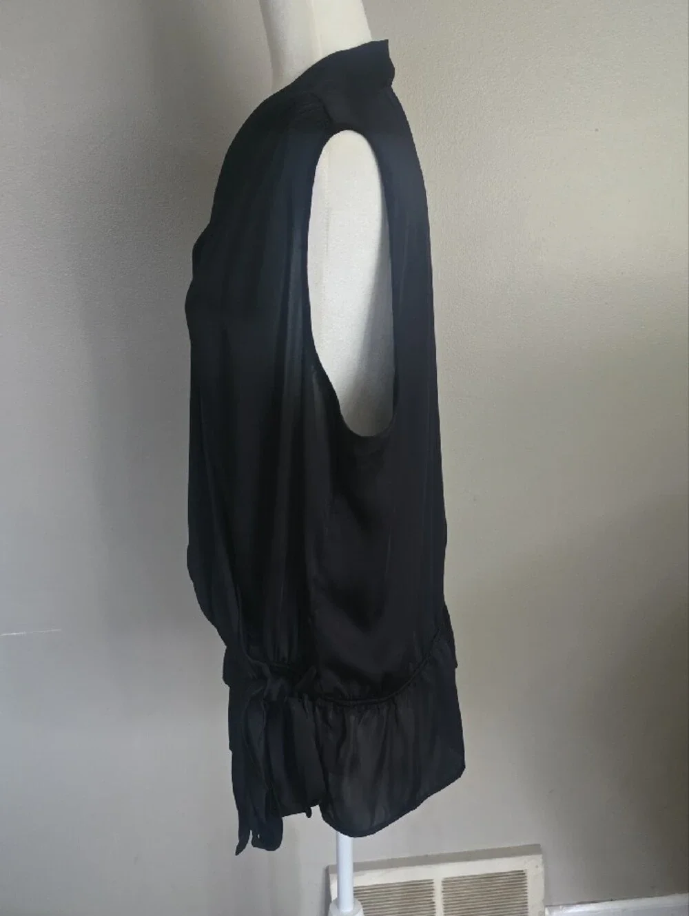 Michael Kors Black Sleeveless Wrap-Front Blouse